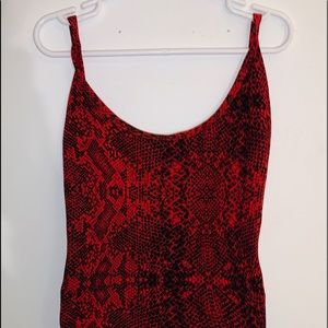 Aritzia 90s Cozumel Red Snake Skin Bodysuit